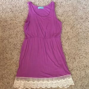 Filly Flair Purple with Lace Bottom Detail Dress